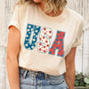 USA Floral T-Shirt - Independence Day Flowers Tees by Adorb Custom Tees
