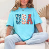 USA Floral T-Shirt - Independence Day Flowers Tees by Adorb Custom Tees