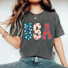 USA Floral T-Shirt - Independence Day Flowers Tees by Adorb Custom Tees