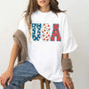 USA Floral T-Shirt - Independence Day Flowers Tees by Adorb Custom Tees