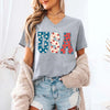 USA Floral T-Shirt - Independence Day Flowers Tees by Adorb Custom Tees