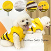 Warmly Dog Coat Cute Bees Pets Costume Outfit Winter Dogs Clothes For Cold Weather Small Medium Large Dogs Jacket by My Store