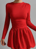 Women's Solid Color Stretch Casual Dress by FitiqueFit