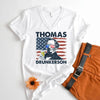 Thomas Drunkerson 4th of July Unisex V-Neck Shirt – Jefferson-Inspired Boozy Tee by Adorb Custom Tees