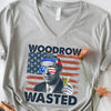 Woodrow Wasted 4th of July Unisex V-Neck Shirt – Wilson Patriotic Drinking T-Shirt by Adorb Custom Tees