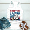 Sleepy Joe Lager Unisex Tank Top – Funny Biden-Inspired Beer Shirt for Independence Day by Adorb Custom Tees