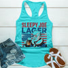 Sleepy Joe Lager Unisex Tank Top – Funny Biden-Inspired Beer Shirt for Independence Day by Adorb Custom Tees