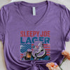 Sleepy Joe Lager V-Neck T-Shirt – Biden-Inspired Funny Beer Tee for 4th of July by Adorb Custom Tees