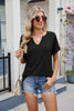 Florira Notched Short Sleeve T-Shirt by Simply Love