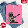 Raccoon Playing A Guitar, Funny Animals Comfort Colors T-Shirt by Adorb Custom Tees
