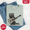 Raccoon Playing A Guitar, Funny Animals Comfort Colors T-Shirt by Adorb Custom Tees