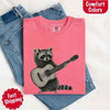 Raccoon Playing A Guitar, Funny Animals Comfort Colors T-Shirt by Adorb Custom Tees