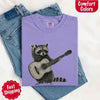 Raccoon Playing A Guitar, Funny Animals Comfort Colors T-Shirt by Adorb Custom Tees