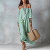 Women's Striped Loose-Fit Flared Maxi Dress – Holiday & Vacation by FitiqueFit
