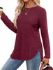 Casual Ribbed Knit Long Sleeve T-Shirt by Simply Love