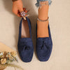 Women's Square Toe Tassel Slip-On Loafers | Suede Flat Casual Shoes by FitiqueFit