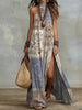 Women's Sleeveless Split Floral Print Maxi Dress by FitiqueFit