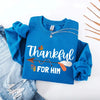 Thankful For Her/Him Valentines Couple Sweatshirt – Cute Matching Holiday Crew Neck by Adorb Custom Tees