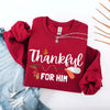 Thankful For Her/Him Valentines Couple Sweatshirt – Cute Matching Holiday Crew Neck by Adorb Custom Tees