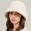 Women’s Real Rabbit Plush Hat – Big Head Circumference Warm Winter Hat by FitiqueFit