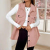 Wool-Like Sleeveless Vest with Lapel by FitiqueFit