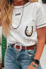 RODEO Horseshoe Embroidered Patch Pocket T-Shirt