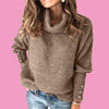 Women’s High Collar Knitted Sweatshirt – Long Sleeve Casual Pullover by FitiqueFit