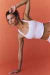 Grapefruit Orange Athletic Ribbed Cropped Cami Top
