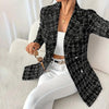 Women’s Plaid Double-Breasted Blazer by FitiqueFit