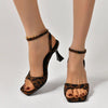 High-Grade Leopard Print French Stiletto Sandals for Women by FitiqueFit