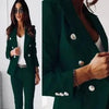 Double-Breasted Lapel Blazer & Zip-Up Trousers Suit by FitiqueFit