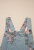 Beau Blue Floral Print Pleated High Waist Wide Leg Denim Jumpsuit by Wild and Free Boutique