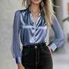 Women's Elegant Satin Blouse With Mesh Sleeves by FitiqueFit