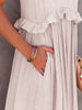 Romantic Ruffled Sleeveless Tiered Maxi Dress with Pockets Elegant & Chic Statement Beautiful Design Dress by Stevvex