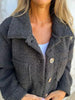 Comfortable Modern Women Full Size Fuzzy Button-Up Jacket with Drop Shoulder and Pockets by Stevvex