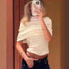 Womens Off-shoulder Short-sleeve Top by My Store