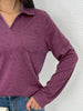 Casual Long Sleeve Polo T-Shirt by Simply Love