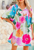 Modern Floral Print Tie Neck Dress Elegant & Timeless Colorful Dress by Stevvex