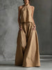 Women's Loose Sleeveless Top & High-Waist Wide-Leg Pants Set – 4 Colors S–XXL by FitiqueFit