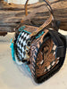 Wonderland Turquoise Rodeo Royale Checkered Mini Speedy Bag by Neon Spur