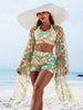 Multi-Color Print Bikini Three-Piece Set – Padded Swimwear for Women by FitiqueFit