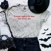 Be mean embroidered color blast tshirt by Madness & Mayhem LLC