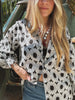 White Wedding Retro Floral Button Up Blouse by Lil Bee's Bohemian