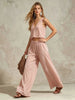 Women's V-Neck Sleeveless Camisole Top & Wide Leg Pants Set by FitiqueFit
