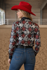 Neon Spur Red Ace Cowgirl Satin Button-Up Rodeo Shirt by Neon Spur