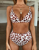 High Waist Swimwear Women Push Up Beachwear Women High Waist Two Piece Bikini Swimsuit Halter Twist Front Bathing Suit Swimwear Solid Bathing Suit Animal Leopard Female Swimsuit Women Bikini by Stevvex