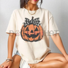 Comfort Colors® Jack o' Lantern Shirt – Preppy Coquette Halloween T-Shirt, Women's Pumpkin Bow Tee by Dog Mom Hat