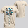 Ariat Western Bull Skull T-Shirt - Tribal Graphic with Turquoise Accents, Rodeo Style Gift Tee