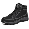 Brown Winter Mens Snow Boots Warm Plush Boots Waterproof Leather Ankle Boots Fashion Outdoor Non-slip Men's Hiking Boots Winter Ankle Snow Hiking Boots Warm Water Resistant Sport Shoes by Stevvex