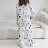 ChicMe Women's Floral Print Round Neck Long Sleeve Top and Casual Floral Pants Sets With Pockets by Dog Mom Hat